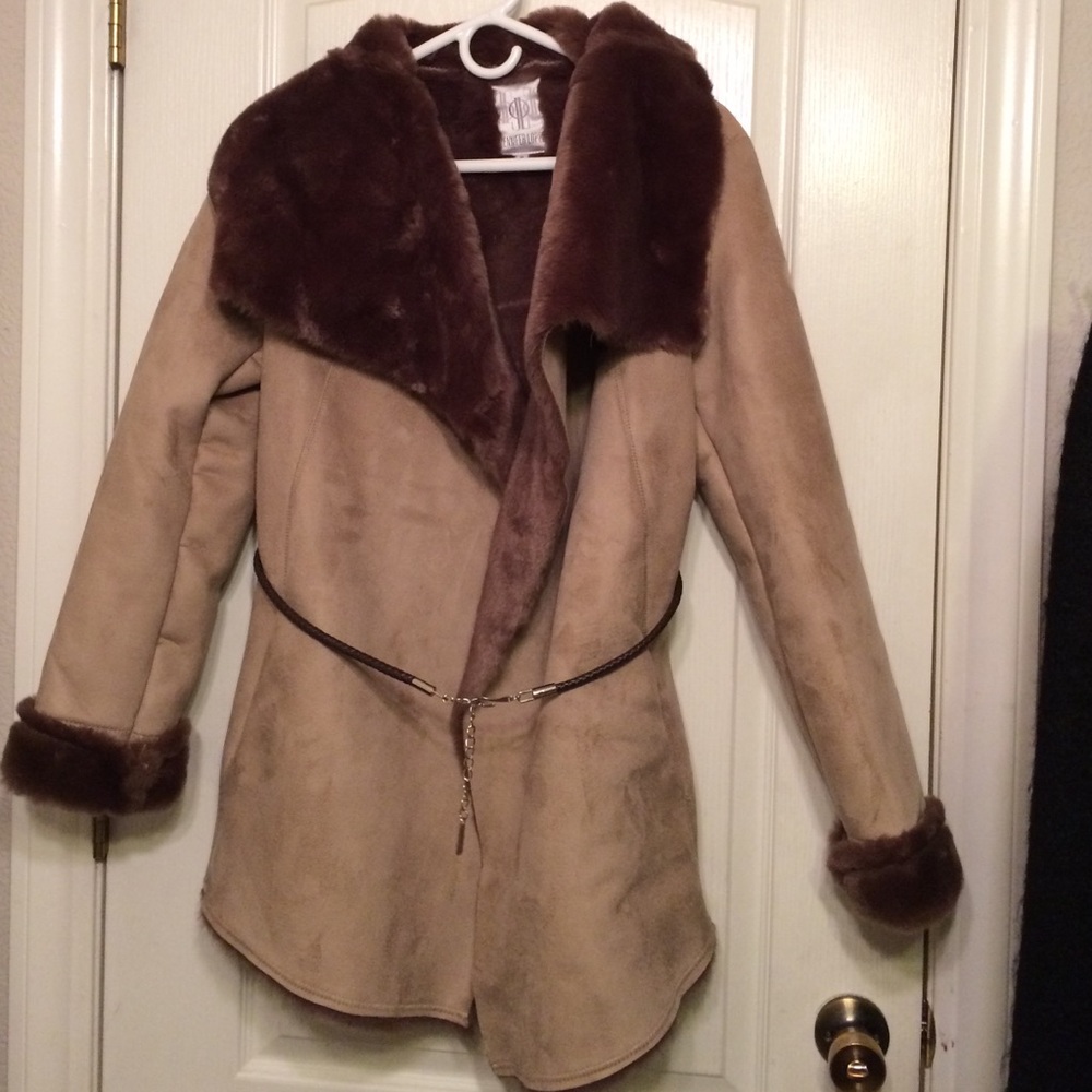 Elegant Tan and Brown Women's Coat